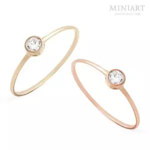 [NS홈쇼핑][미니아트] 14K 원포인트 링 레이어드 금 반지[36001846]