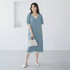 [마담4060]엄마옷 마담4060 이중배색스판 중년여성 데일리 원피스 -ROP2606003-..