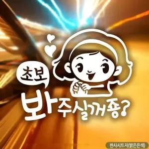 [골드스마일]초보 자동차 스티커 꽃님이 차량용 반사 꾸미기 데코 캐릭터