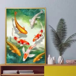 잉어 그림 액자 A2 CARP2 풍수그림 돈들어오는 재물운 금전운 (W69F428)