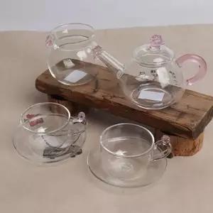 고품질 핑크로즈 2인 유리다기세트 (주전자 150ml) 01250AF (W5DA261)