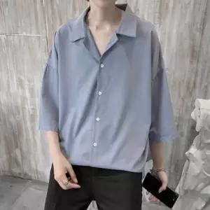 남자 셔츠 7부 남방 무지 캐주얼 직장인 데일리룩 남자캐주얼셔츠 (W6F7D1D)