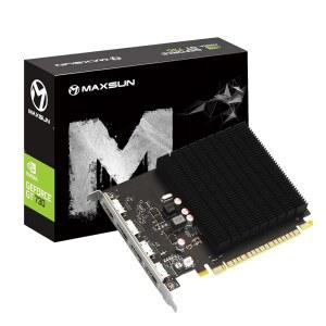 컴퓨터 PC ITX 싱글 슬롯 PCI Express 4xHDMI, 4K 쿼드 모니터 멀티 스크린용 Maxsun GeForce GT 730 4GB 비디오 그래픽 카드 GPU