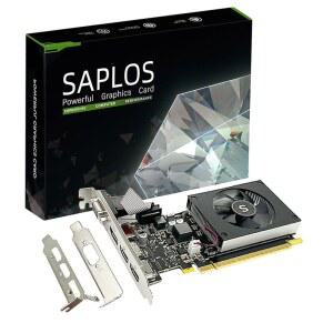 SAPLOS GT 730 4GB 그래픽 카드, 듀얼 HDMI, 디스플레이포트, VGA, DDR3 64비트, 로우 프로파일 비디오 카드 PC, DirectX 12, 컴퓨터 GPU, 저전력, PCI Express x8