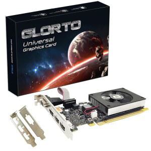 Glorto GeForce GT 730 4G 로우 프로파일 그래픽 카드, 2배 HDMI, DP, VGA, DDR3, PCI Express 2.0 x8, PC, SFF 및 HTPC용 엔트리 레벨 GPU, Windows 11과 호환 가능