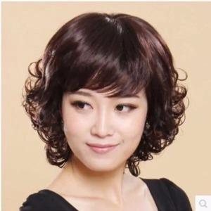 행복상점 더곳트 중년파마 가발 중년 여성 아줌마 엄마 단발 짧은머리 가발