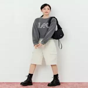 리 LEE 우먼 카고 데님 쇼츠 에크루