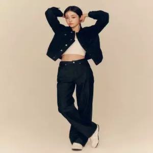 리 LEE PICK 우먼 스트레이트핏 데님 팬츠 블랙