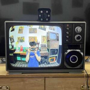레트로 TV 송출 카메라 14인치 아날로그 옛날 컬러텔레비전 세트 티비 소품