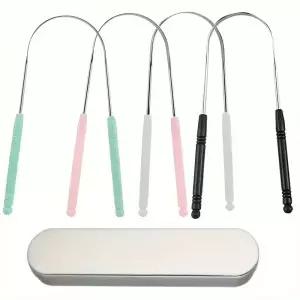 1PCS 스테인레스 스틸 혀 스크레이퍼 구강 클리너 브러시 칫솔 위생 고품질