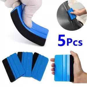 1/5Pcs 자동차 스티커 필름 설치 스퀴지 비닐 탄소 섬유 스크레이퍼 펠트 도구 포장 랩 10x7cm