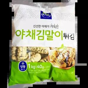 야채김말이튀김 (면사랑 40g x25입 1K) 뷔페 김밥용 식당용 업소용 학교앞분식