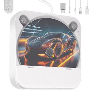 차량용 외장 휴대용 CD 플레이어 - USB 포트 AUX 포트가 있는 플레이어 추가 연장 케이블 범용 노트북 TV 컴퓨터 안드로이드 4.4 이상 내비게이션용