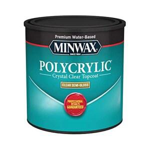 1/2 pt Minwax 24444 투명 폴리크리스탈 워터 기반 보호 마감 세미 광택