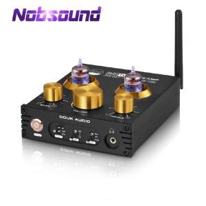Nobsound hifi bluetooth 5.0 6j5 밸브 튜브 프리 앰프 usb dac aptx가있는 저음 스테레오 오디오 헤드폰