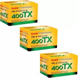 코닥 트라이X 400TX 프로페셔널 흑백 필름 ISO 400 35mm 24 노출(3팩)