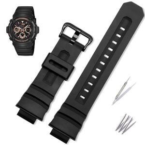 카시오 G-SHOCK 스트랩용 고무 시계 밴드 4778 AW-591/590/5230AWG-M100/101 G-7700/7710 방수 남성용 실리