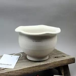 수제 토분 웨이브볼 화분 인테리어 소형 화이트 13x9cm