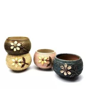 수공예 미니 다육이용 작은 화분 실내 장식 10x8cm 흙 화분