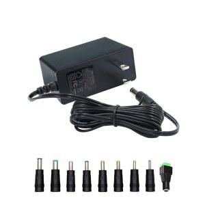 12V 전원 공급 장치, 2A 24W 장치 AC100-240V ~ DC 12볼트 어댑터, 5.5mm x 2.1mm 팁 및 LED 스트립 조명, CCTV 카메라, 라우터 등을 위한 9개의 교체 가능한 잭 플러그 포함