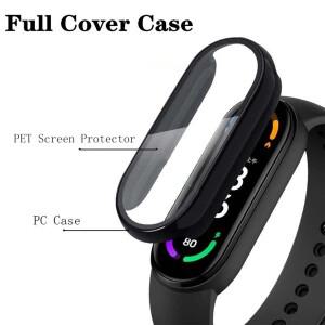 호환용 샤오미 Xiaomi Mi Band 8 용 2in1 화면 보호기 + 필름 Mi Band 8 케이스 용 스마트 팔찌 풀 커버리