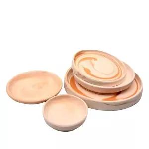화이트마블링 토분 받침 원형 화분 받침대 9cm 내경 7.5cm 화분받침