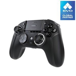 나콘 레볼루션 5 프로 공식 라이선스 PS5 / PS4 PC용 플레이스테이션 무선 게임 컨트롤러 - 홀 효과, 트리거 스톱, 매핑 가능한 버튼, 블루투스 오디오 트리플 블랙