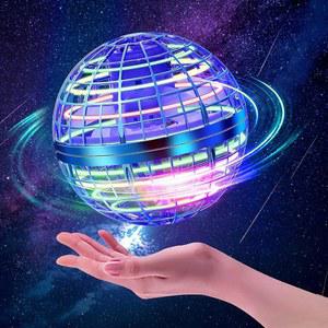 HONBQYCC 플라잉 오브 볼 장난감, 2025 호버 갤럭시 하늘을 나는 성운 오브, 핸드 컨트롤 부메랑 스피너, RGB 라이트 매직 스페이스 UFO 쿨 토이, 어린이용 미니 드론 야외 실내-블루