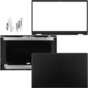 Konohan 4팩 교체 LCD 후면 노트북 컴퓨터 부품 커버 상단 케이스 뚜껑 전면 베젤 힌지 포함 Dell Inspiron
