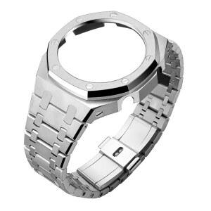 GA2100 메탈 워치 밴드 케이스 교체 키트 카시오 남성 G-SHOCK /GA-2110 시계와 호환되는 스테인리스 스틸 스트랩 베젤 액세서리