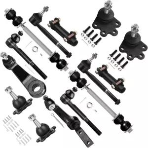 SOSOPART 14pc 세트 4WD 전면 서스펜션 키트 로드 엔드 조정 슬리브 스윙 바 링크 하부 상부 볼 피트맨 팔