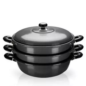 [콩심팥심]대용량 3단 다용도 조리 찜기 38cm 알루미늄 만두 떡 시루 솥