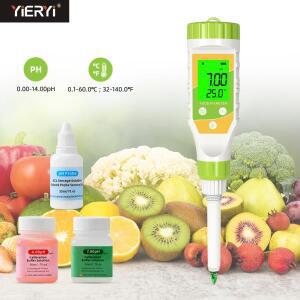 PH 계량기 보정 키트 디지털 LCD ATC 방수 온도 테스터 과일 야채 반죽 고기 치즈 화장품 물