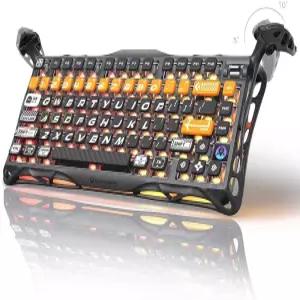 GravaStar Mercury K1 Pro 무선 기계식 게이밍 키보드, 75% 레이아웃 RGB 맞춤형 알루미늄 합금 매트 블랙