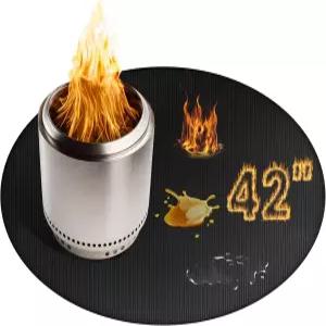 솔로 스토브 모닥불용 RYMTOX 대형 42인치 파이어 피트 매트 양면 방화 방수 청소하기 쉬움 액세서리 원형