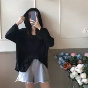 친절한탄씨 부드러운 착용감 루즈핏 트임 가볍고 얇은 긴팔후드티 반목골지니트 니트후드티