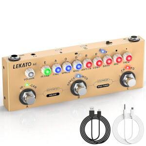 어쿠스틱 기타용 LEKATO 멀티 이펙트 페달 IR 로딩 9AMP 모델 프로세서 블루투스 5.0 녹음 내장 배터리 포함