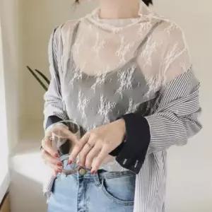 [SBD] 망사티 블라우스 망사 티셔츠 메쉬 시스루 레이어드 메쉬 티셔츠