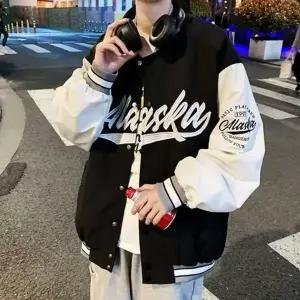 배색 바시티 자켓 야구점퍼 캐주얼 남성 레터링