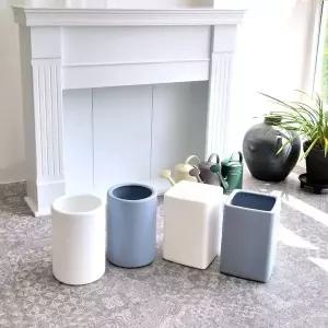 미니 사각 화분 화이트 20x30cm 플라스틱 분재용 실내 정원