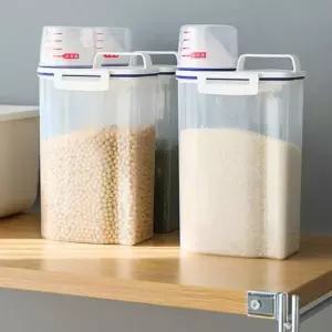 [셀러에이드]쌀보관통 잡곡통 소분 용기 사료통 시리얼통 2kg