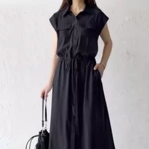 [SBD] 데일리 페미닌 롱 포켓 캐주얼 원피스 카라 여성 민소매