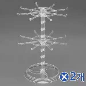TBZ 소품정리 2단 악세사리 거치대 투명x2개 소품받침대 귀걸이진열대 쥬얼리진열대