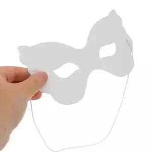 40pcs 빈 마스크 를위한 Diy Paintable 흰색 종이 마스크활동 할로윈 의상을위한 반 얼굴 가장 무도회 장식