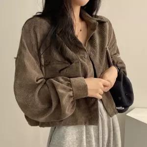 [센트럴몰]셔츠자켓 골덴 코듀로이 여성 가을겨울 데일리룩