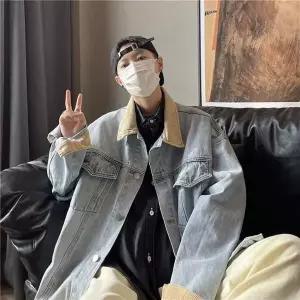 남성용 오버핏 코듀로이 데님 자켓 캐주얼 아우터웨어