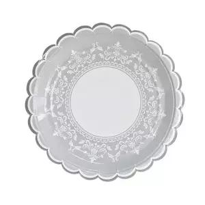 [오너클랜]TBZ 무광실버 클래식 파티접시 6개입 18cm(7in) 홈카페