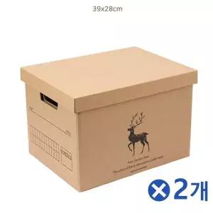 [에이치플러스몰]TBZ 생활방수 다용도 사슴 크라프트 종이박스x2개 옷정리