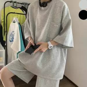 반바지 남자 오버핏 와플 여름 데일리 반팔