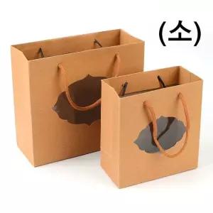 고품질 크라프트 선물백 투명창 선물상자(소)X10개 손잡이줄 (W79237B)